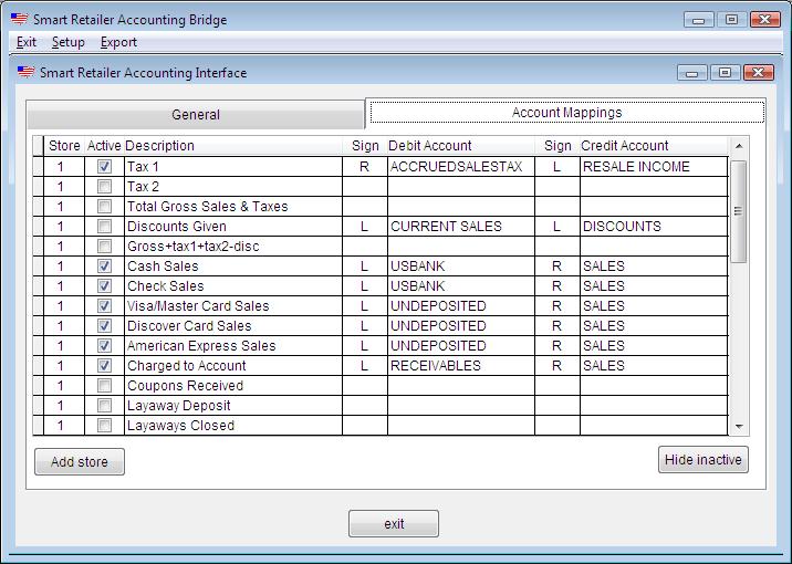 Account mappings